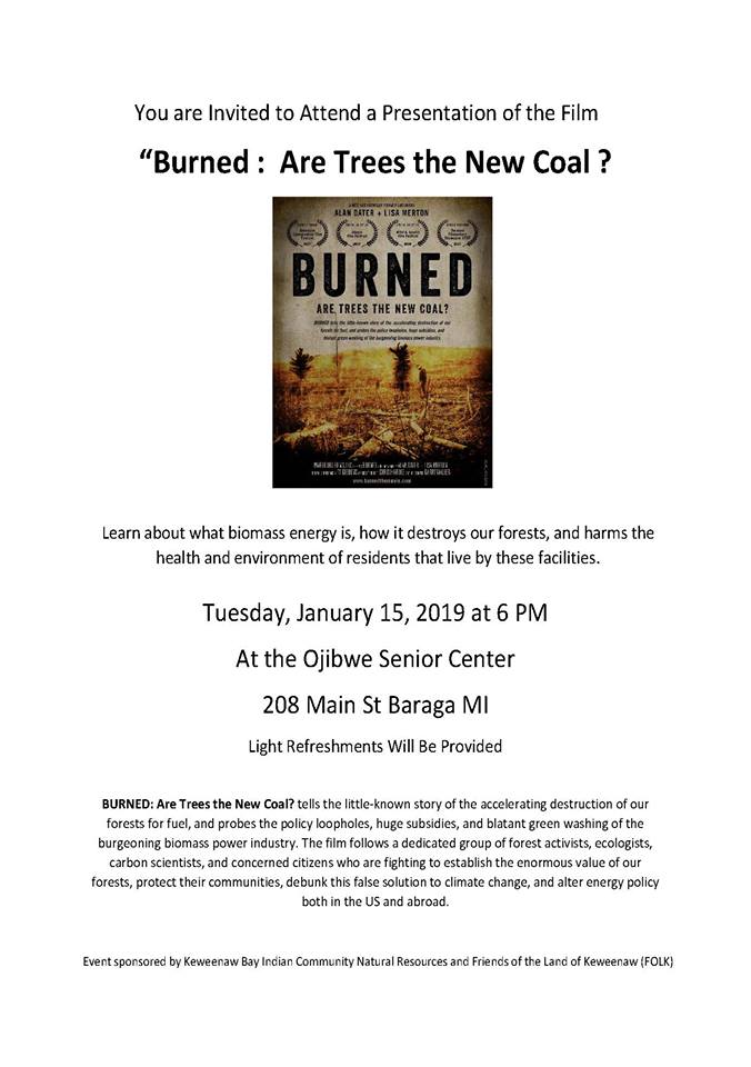 Event: Movie Presentation - Burned: Are trees the new coal?