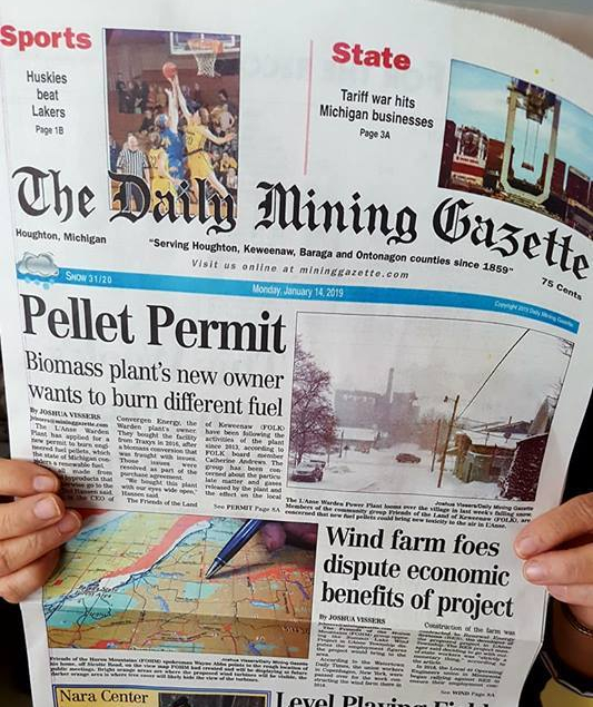 mining gazette 1-14-2019 front page
